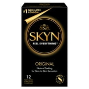 Lifestyles SKYN Original + Brass Lunamax Pocket Case, Premium NON-LATEX Polyisoprene Lubricated Condoms-12 Count (Retail)